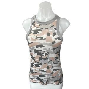 CDR Women's Multicolor Sleeveless Camo Camouflage Racerback Crop Tank Top Size S